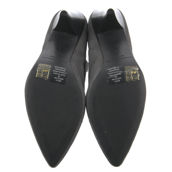 NIB! Sigerson Morrison 9.5 Suede Western Ankle Boots Shearling Cone Heels Gray - Picture 10 of 10